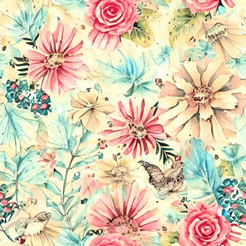 Colorful Floral Pattern with Birds Colorful Floral Pattern with Birds thumbnail