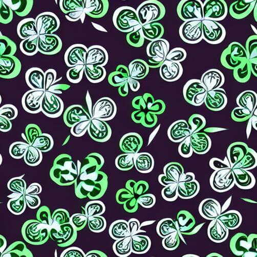 Seamless Pattern of Green and White Clover Flowers on a Black Background Seamless Pattern of Green and White Clover Flowers on a Black Background thumbnail