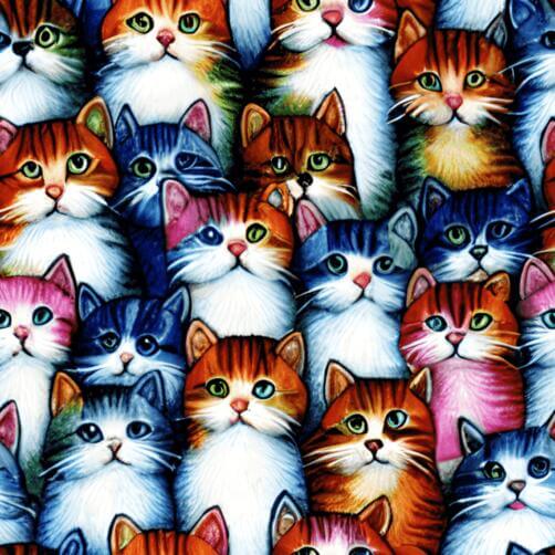 Colorful Cat Pattern with Multiple Cats Colorful Cat Pattern with Multiple Cats thumbnail