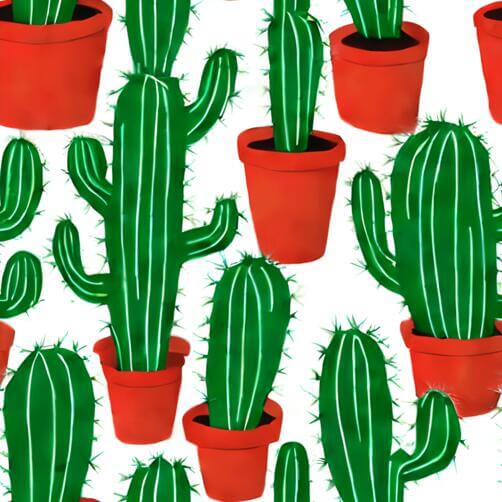 Red Cactus Plants in Pots Seamless Pattern Red Cactus Plants in Pots Seamless Pattern thumbnail