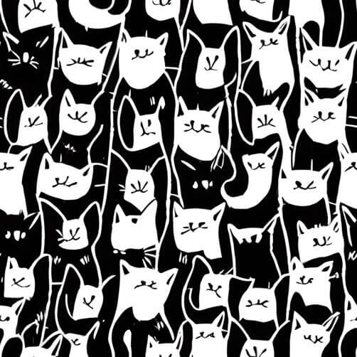 Black and White Cat Pattern Black and White Cat Pattern thumbnail