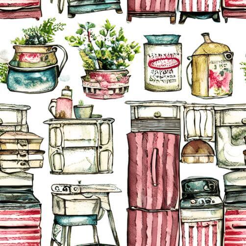 Colorful Watercolor Painting of Kitchen Appliances Colorful Watercolor Painting of Kitchen Appliances thumbnail