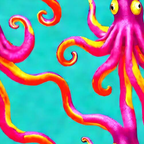 Colorful Octopuses on a Painted Background Colorful Octopuses on a Painted Background thumbnail