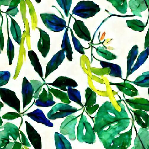 Tropical Leaf and Flower Watercolor Pattern on White Tropical Leaf and Flower Watercolor Pattern on White thumbnail