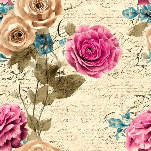 Vintage Pink Roses Seamless Pattern on Paper Background Vintage Pink Roses Seamless Pattern on Paper Background thumbnail
