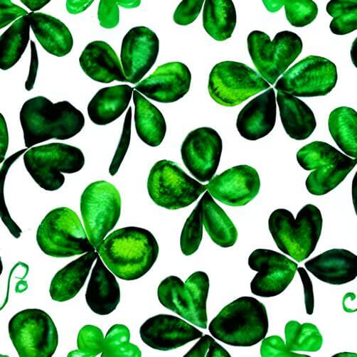 Seamless pattern of green shamrock leaves on a white background Seamless pattern of green shamrock leaves on a white background thumbnail