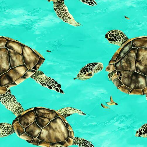 Sea Turtles Seamless Pattern in Turquoise Water Sea Turtles Seamless Pattern in Turquoise Water thumbnail