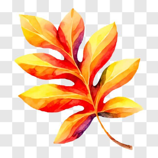 Download Colorful Watercolor Leaf for Fall Season PNGs Online ...
