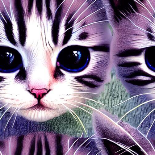 Colorful Pattern with Two Cats and Blue Eyes Colorful Pattern with Two Cats and Blue Eyes thumbnail