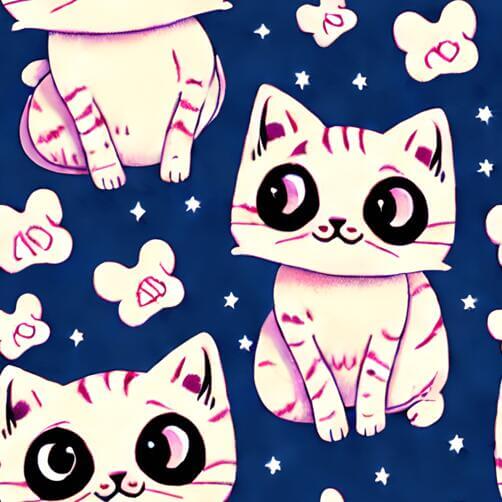 Seamless Pattern of White Cats with Pink Eyes and Ears Seamless Pattern of White Cats with Pink Eyes and Ears thumbnail