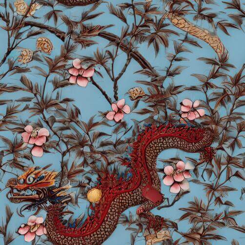 Red Dragon in Chinese Calligraphy Style Red Dragon in Chinese Calligraphy Style thumbnail