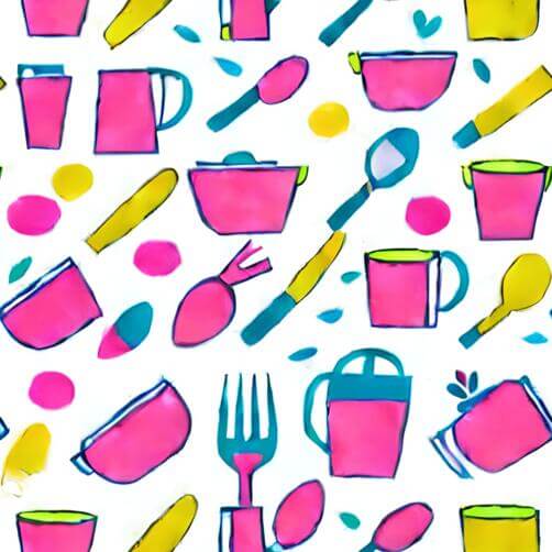 Colorful Pattern of Kitchen Utensils Colorful Pattern of Kitchen Utensils thumbnail