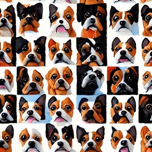 Collage of Different Dog Faces in Various Colors Collage of Different Dog Faces in Various Colors thumbnail