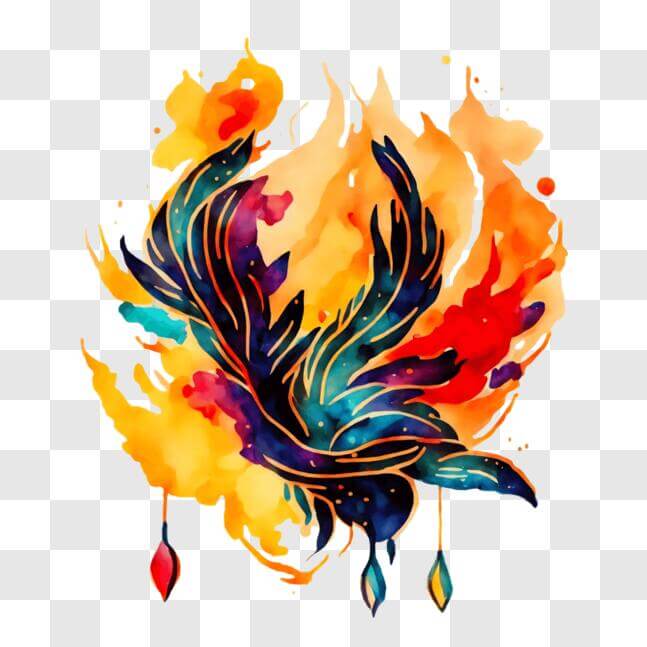 Download Colorful Bird Fire Artwork PNG Online - Creative Fabrica