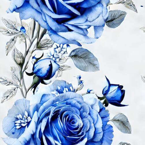 Blue Roses Seamless Pattern on White Background Blue Roses Seamless Pattern on White Background thumbnail