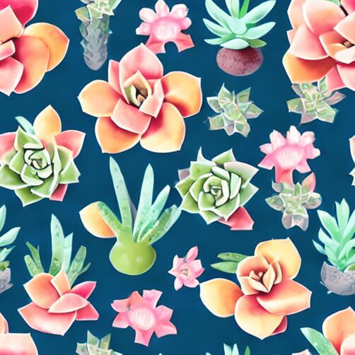 Seamless Pattern of Colorful Succulents Seamless Pattern of Colorful Succulents thumbnail