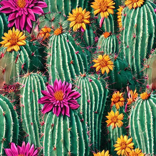 Colorful Cactus Plants with Pink, Yellow, and Green Flowers Colorful Cactus Plants with Pink, Yellow, and Green Flowers thumbnail