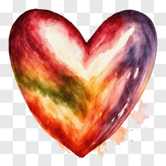Download Colorful Heart-shaped Watercolor Painting PNGs Online ...