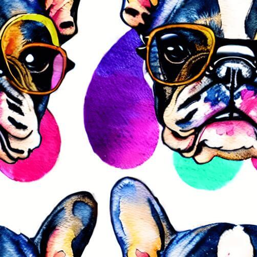 Watercolor Painting of Dogs with Colorful Glasses Watercolor Painting of Dogs with Colorful Glasses thumbnail