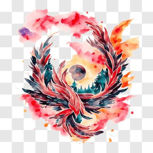Download Watercolor Phoenix Painting for Creative Expression PNG Online ...