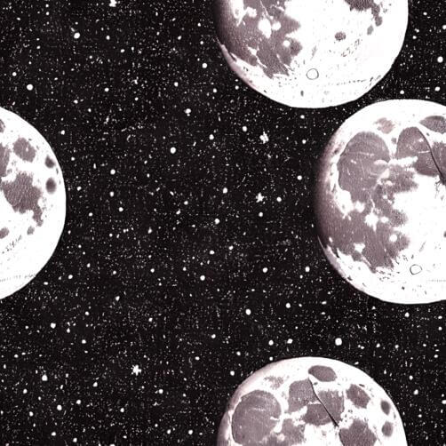 Black and White Image of Four Moons in Crescent Shape with Stars Black and White Image of Four Moons in Crescent Shape with Stars thumbnail