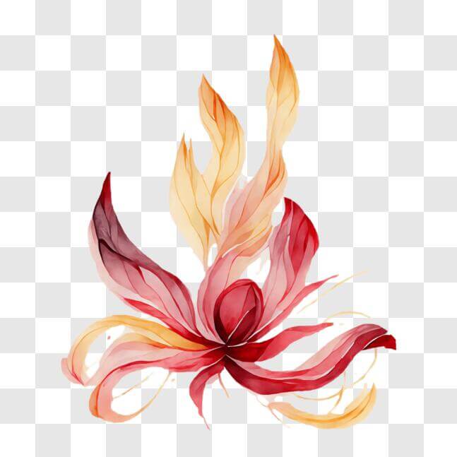 Download Flower with Flames - Ornamental and Decorative Image PNG ...