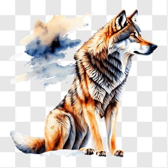 Download Abstract Wolf Painting with Watercolor Splashes PNGs Online ...