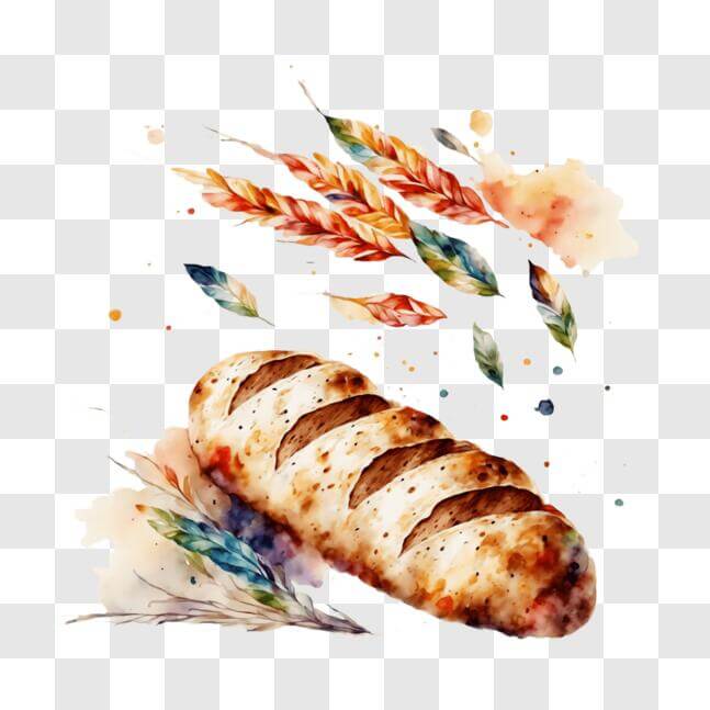 Download Artistic Composition of Bread and Wheat PNG Online - Creative ...