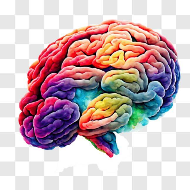 Download Colorful Brain Image PNG Online - Creative Fabrica