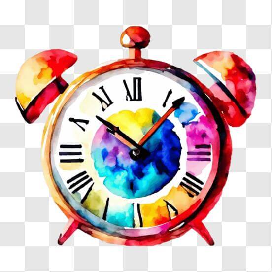 Clock Splatter Vector Download Colorful Paint Splatter Alarm Clock on a Black Background PNGs ...