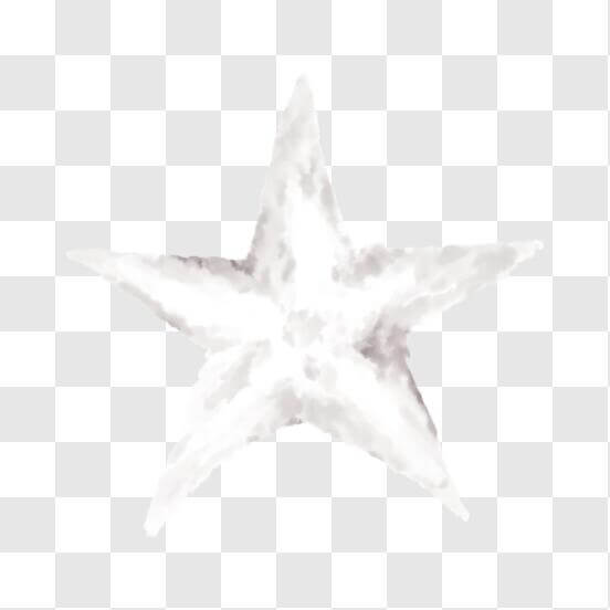 Estrela Branca Flutuante em Fundo Preto PNG