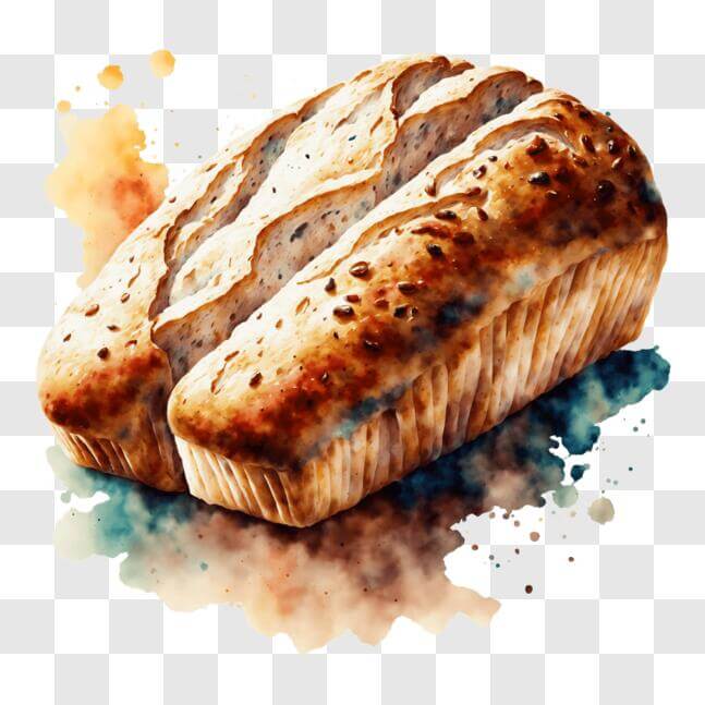 Download Watercolor Bread Artwork PNG Online - Creative Fabrica