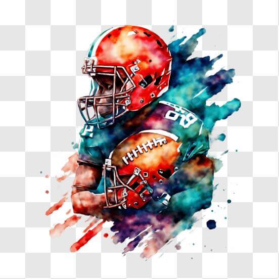 Download Orange and Red Football Helmet on Black Background PNG Online