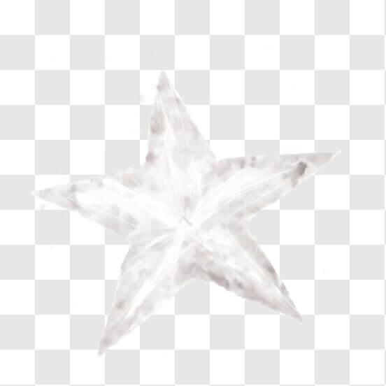 Étoile blanche flottante dans le ciel entourée d'étoiles PNG