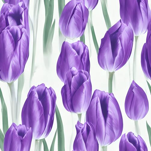Purple Tulip Seamless Pattern on White Background Purple Tulip Seamless Pattern on White Background thumbnail