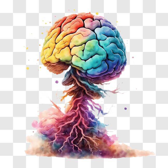 Download Colorful Brain on Black Background for Mental Health Awareness ...
