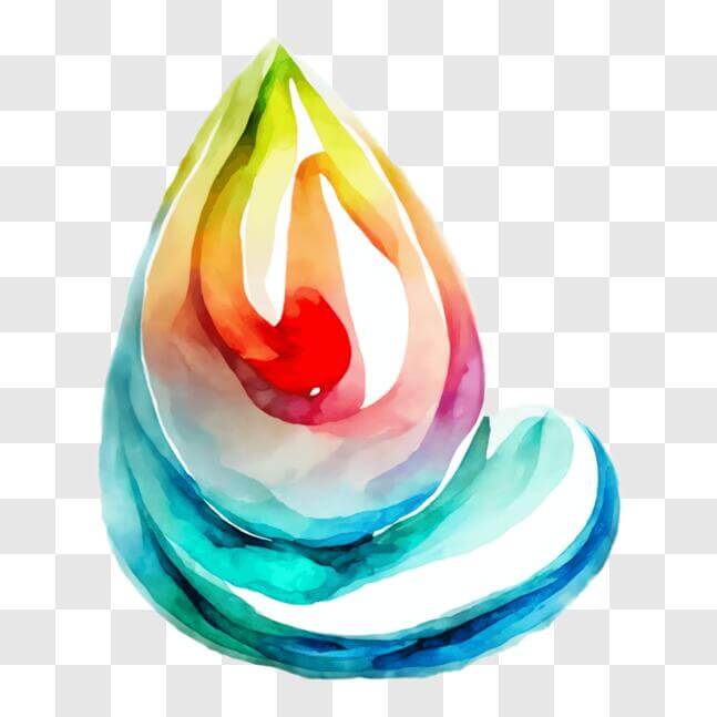 Download Abstract Teardrop Watercolor Painting PNG Online - Creative ...