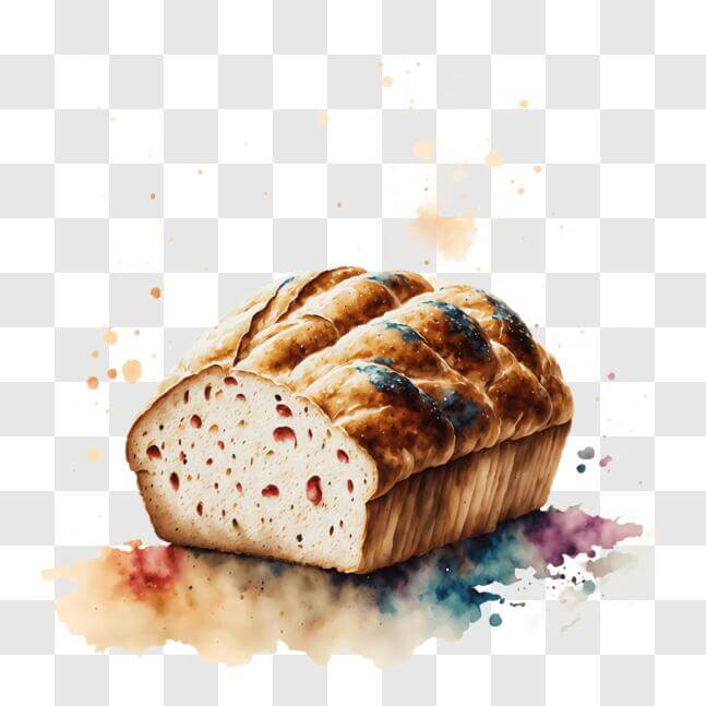 Download Freshly Baked Watercolor Decorated Bread PNG Online - Creative ...