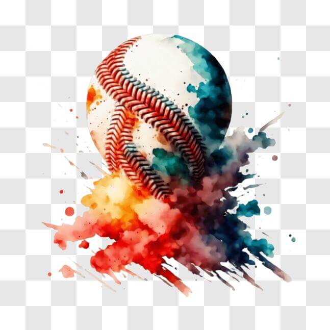 Download Colorful Baseball with Paint Splashes PNGs Online - Creative ...