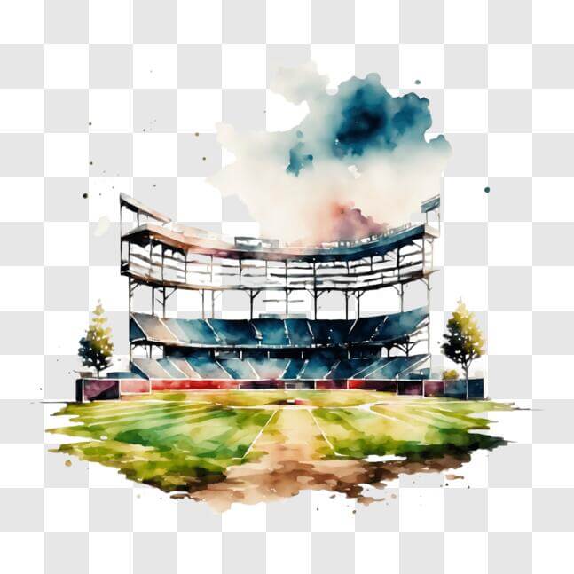 Download Artistic Representation of an Empty Baseball Stadium PNG ...