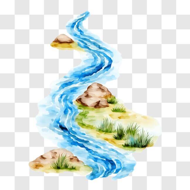 Download Flowing River Illustration for Educational Purposes PNG Online ...