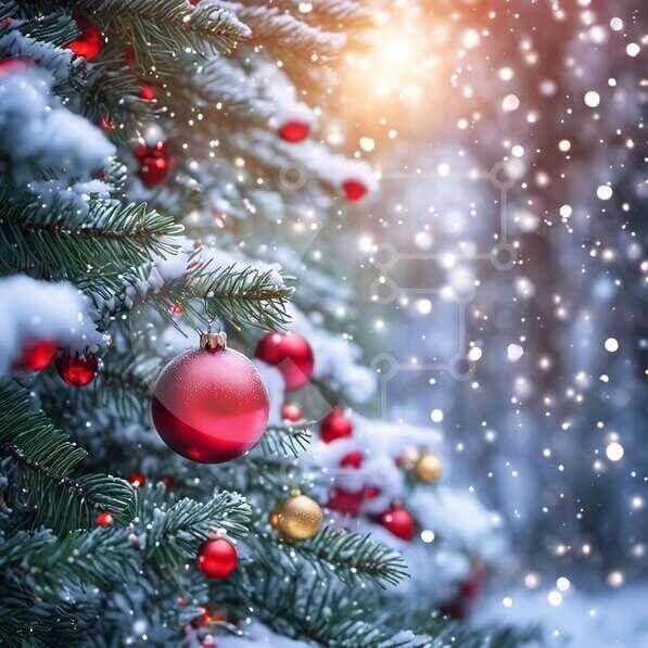 Festive Christmas Tree Decoration for the Holidays stock photo