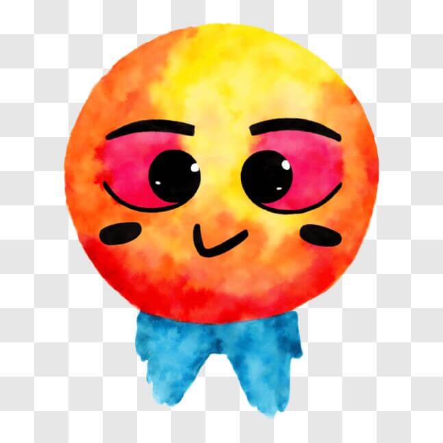 Download Abstract Emoticon with Big Eyes in Yellow, Orange, and Blue ...