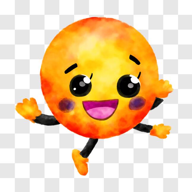 Download Orange Smiley Sun Sticker for Positive Awareness PNGs Online ...