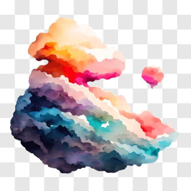 Download Colorful Painting of Clouds and Balloons PNG Online - Creative ...