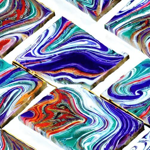 Colorful Marble Coasters Set Colorful Marble Coasters Set thumbnail