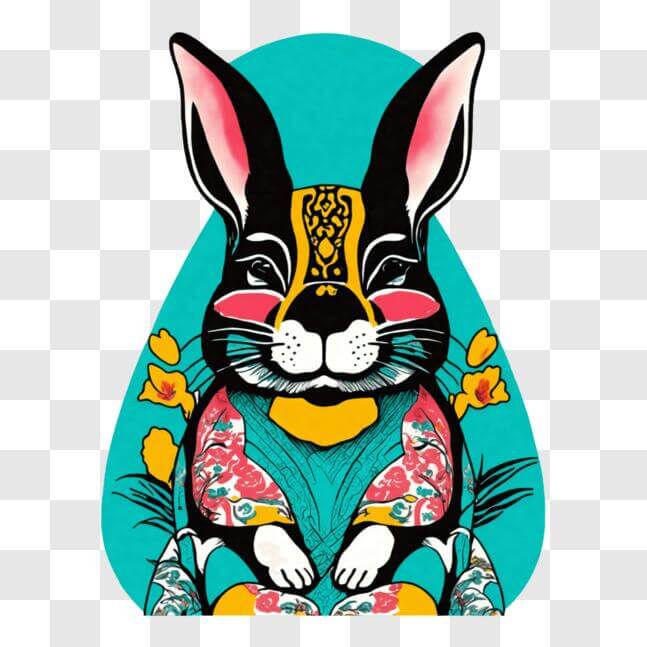 Download Bunny in Traditional Russian Attire Sitting in an Upside-down ...