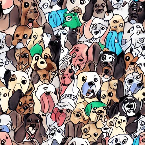 Group of cartoon dogs in various poses and expressions Group of cartoon dogs in various poses and expressions thumbnail