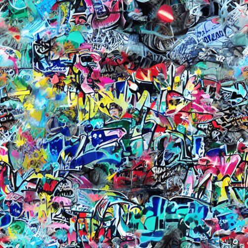 Colorful Graffiti Wall with Star Wars Darth Vader Colorful Graffiti Wall with Star Wars Darth Vader thumbnail