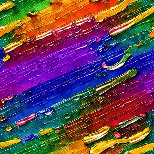 Close-up of an Abstract Painting with Brightly Colored Paint Strokes Close-up of an Abstract Painting with Brightly Colored Paint Strokes thumbnail